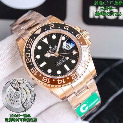 C+ Factory ROLEX GMT-Master II  Fake 904L Rolex GMT Rose Gold 2025 3285 Movement Watch